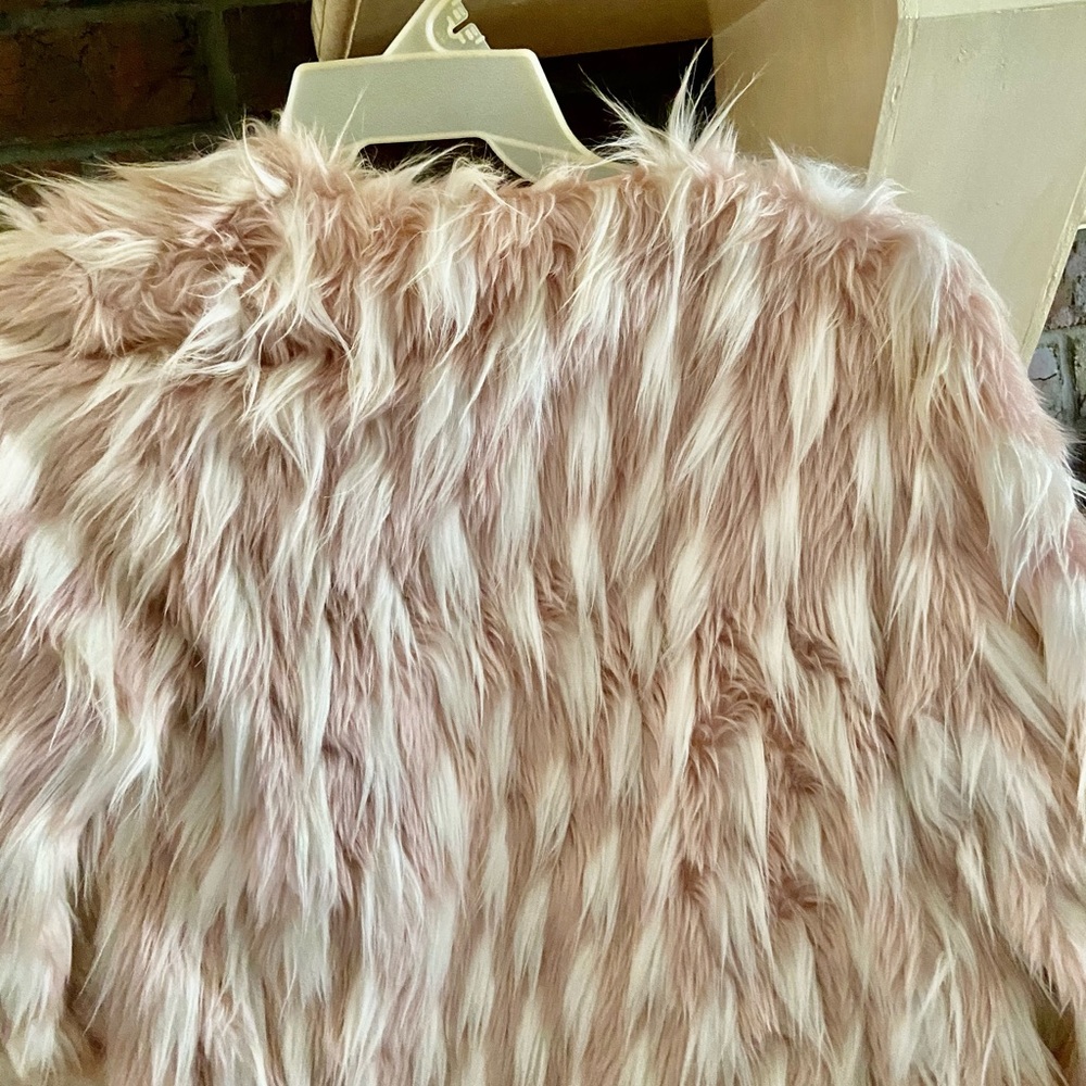 Jacket pink and white faux fur new